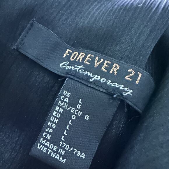 F21 Contemporary Black Silky Romper - Picture 8 of 8